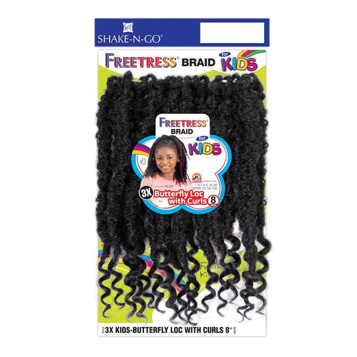 3X KIDS-BUTTERFLY LOC WITH CURLS 8" | Freetress Synthetic Crochet Braid