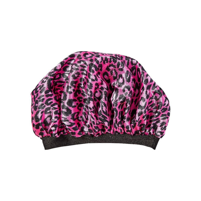 RED BY KISS | Kids Satin Bonnet Wide Band Pink Leopard HJ07