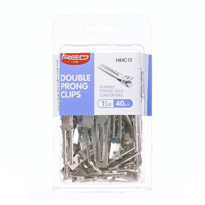 RED BY KISS | Double Prong Clips 1 3/4″ 40PCS HMC12
