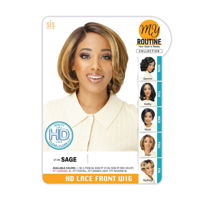 LF-HD-SAGE | Zury Synthetic HD Lace Front Wig
