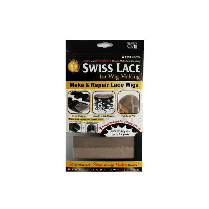 QFITT | Swiss Lace For Wig Making 15" X 15" Brown 5012 | Hair to Beauty.