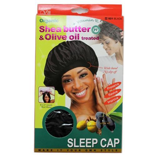 QFITT | Organic Argan & Shea Butter Treated Black Sleep Cap Full 21" 821 | Hair to Beauty.