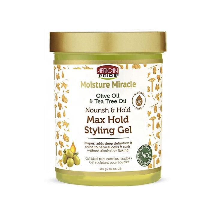 AFRICAN PRIDE | Moisture Miracle Olive Oil & Tea Tree Oil Max Hold Styling Gel 18oz | Hair to Beauty.