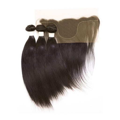 EZ DIY STRAIGHT 10"12"14"+13X4 TEMPLE | Virgin Remy Human Hair Bundle Weave | Hair to Beauty.