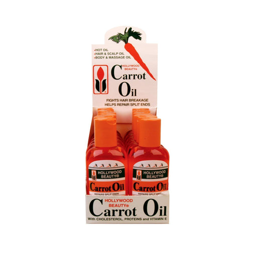 HOLLYWOOD BEAUTY | Carrot Oil with Cholesterol Proteins and Vitamin E 2oz | Hair to Beauty.