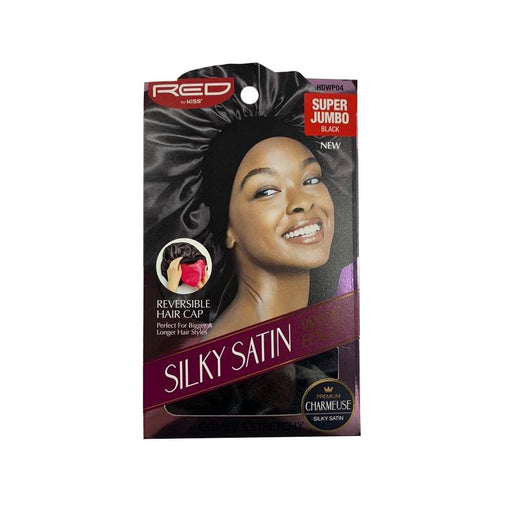 RED BY KISS | Silky Satin Wide Edge Cap Super Jumbo Black- HDWP04 | Hair to Beauty.