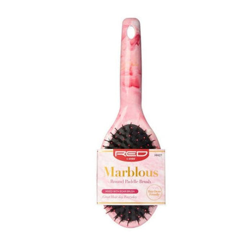 RED BY KISS | Marblous Round Paddle Brush with Boar HH27 | Hair to Beauty.