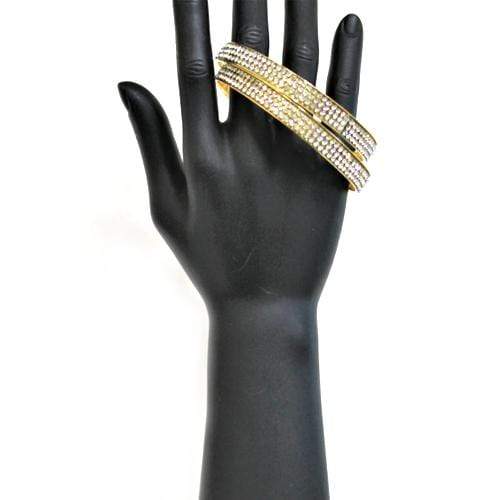 B0206 | Two Rhinestone Studded Gold Bracelets | Hair to Beauty.