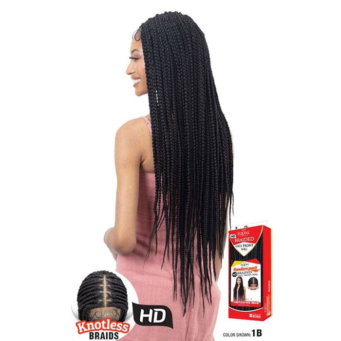 KNOTLESS BOX BRAID | FreeTress Equal Freedom Part Braided HD Lace Front Wig - Hair to Beauty.