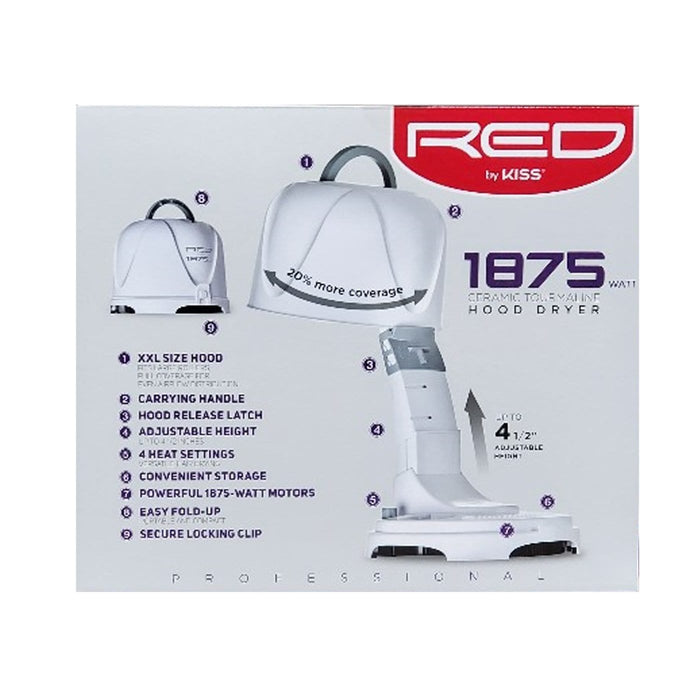 RED BY KISS | 1875w Ceramic Tourmaline Hood Dryer | Hair to Beauty.