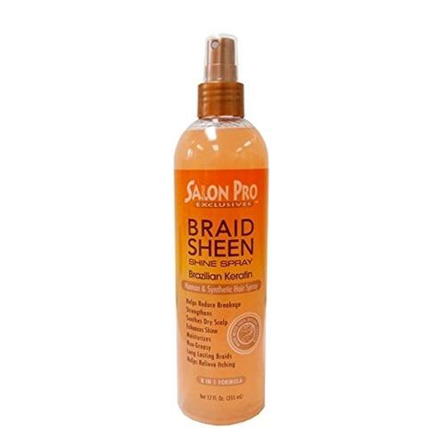 SALON PRO | Braid Sheen Brazilian Keratin Human & Synthetic Hair Spray 12oz | Hair to Beauty.