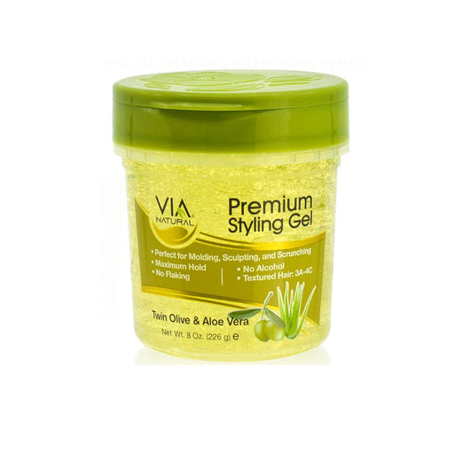 VIA NATURAL | Premium Styling Gel Olive with Aloe Vera 8oz - Hair to Beauty.