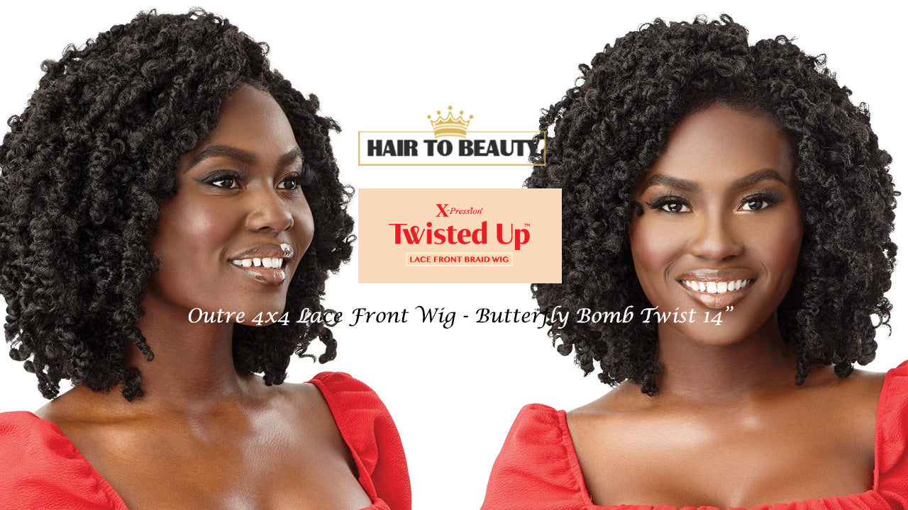 Outre 4x4 Lace Front Wig (BUTTERFLY BOMB TWIST 14) - Hair to Beauty Quick Review