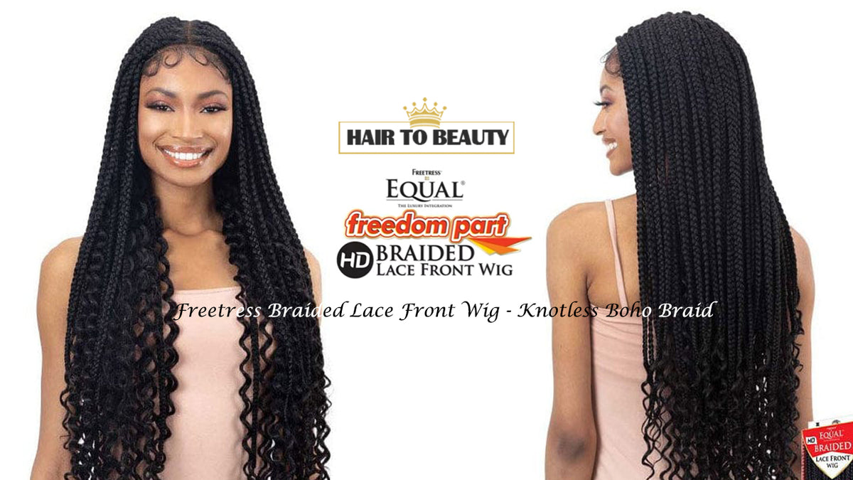 NATURAL BOX BRAID 32  Freetress Equal Braided Synthetic HD Lace Fron —  Hair to Beauty