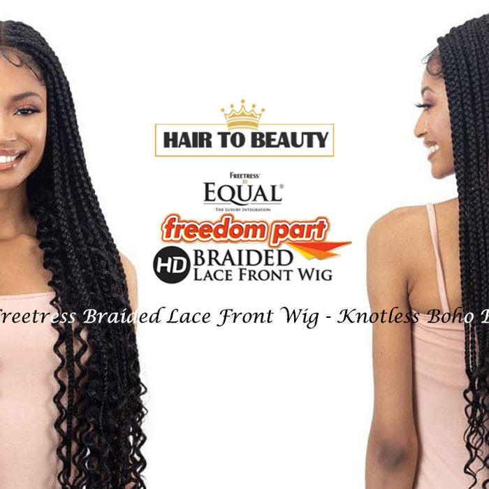 Freetress Equal Braided Lace Front Wig (KNOTLESS BOHO BRAID) - Hair to Beauty Quick Review