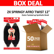 [BOX DEAL] Outre Twisted up Synthetic Braid - 2X SPRINGY AFRO TWIST 12" 50 PACKS/BOX