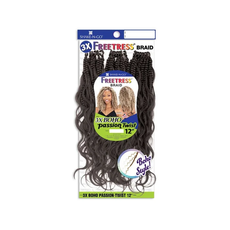 Freetress Synthetic Crochet Braid - 3X BOHO PASSION TWIST 12"