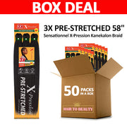 [BOX DEAL] Sensationnel X-Pression Kanekalon Braid - 3X PRE-STRETCHED 58" 50 PACKS/BOX