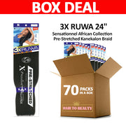 [BOX DEAL] Sensationnel African Collection Pre-Stretched Kanekalon Braid - 3X RUWA 24" 70 PACKS/BOX