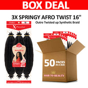 [BOX DEAL] Outre Twisted up Synthetic Braid - 3X SPRINGY AFRO TWIST 16" 50 PACKS/BOX