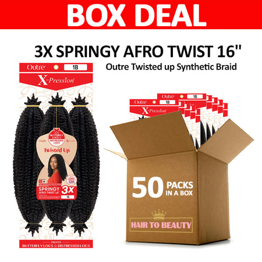 [BOX DEAL] Outre Twisted up Synthetic Braid - 3X SPRINGY AFRO TWIST 16" 50 PACKS/BOX