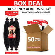 [BOX DEAL] Outre Twisted up Synthetic Braid - 3X SPRINGY AFRO TWIST 24" 50 PACKS/BOX
