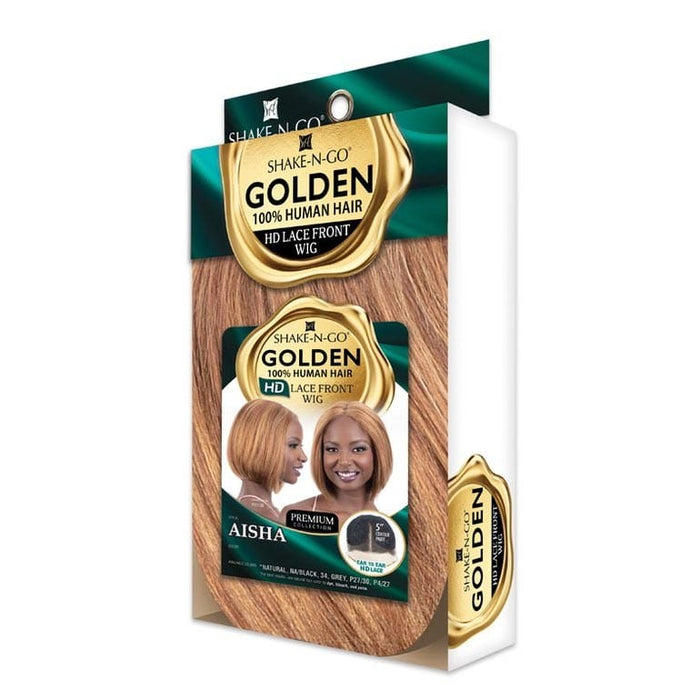 AISHA - Shak N Go Golden Human Hair HD Lace Front Wig