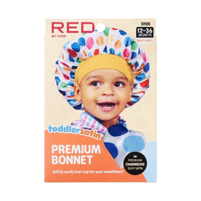 RED BY KISS | Toddler Satin Bonnet Multi Dots BH06