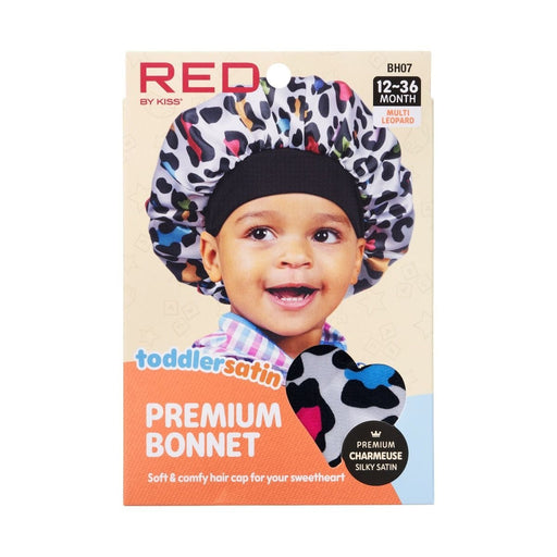 RED BY KISS | Toddler Satin Bonnet Multi Leopard BH07