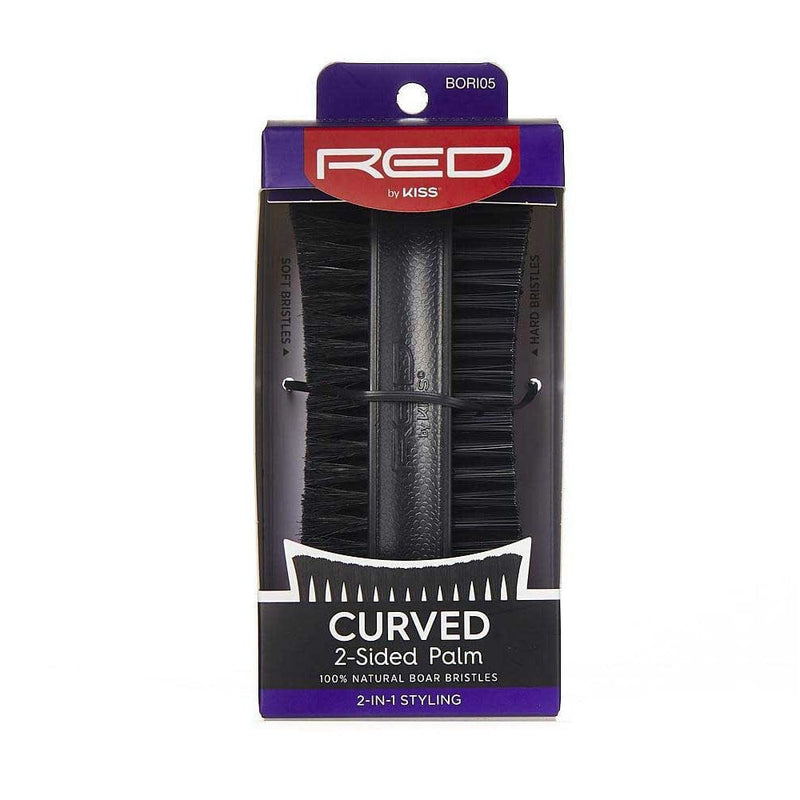 RED BY KISS | Injection Soft & Hard Boar Curved 2-Side Palm Brush BORI05