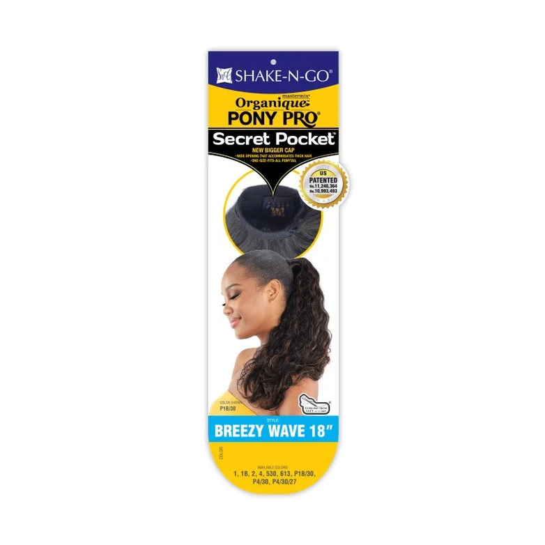 Shake N Go Organique Pony Pop Synthetic Ponytail - BREEZY WAVE 18"