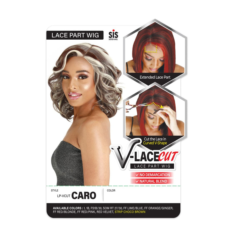 LP-VCUT CARO | Sis V-Lace Cut Synthetic Lace Part Wig