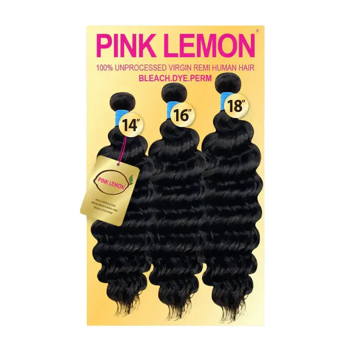 DEEP WAVE - Pink Lemon 100% Unprocessed Virgin Remi Hair Weave