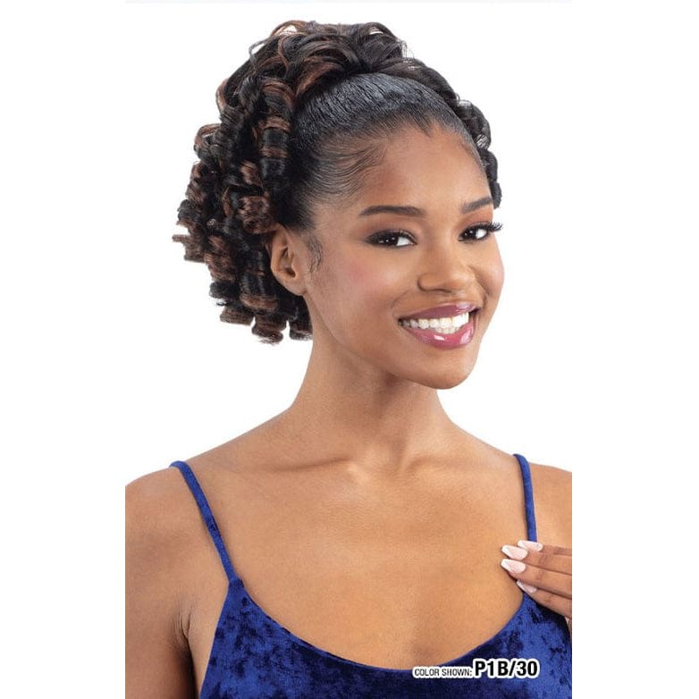 Afro Curly Hair Bun Ponytail – Drawstring Bangs Synthetic Wrap Clip-in Updo, Unbranded