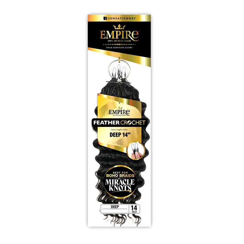 Sensationnel Empire Feathert Crochet Human Hair Braid - DEEP