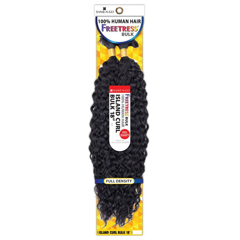Shake N Go 100% Human Hair Braid - FREETRESS ISLAND CURL BULK 18"