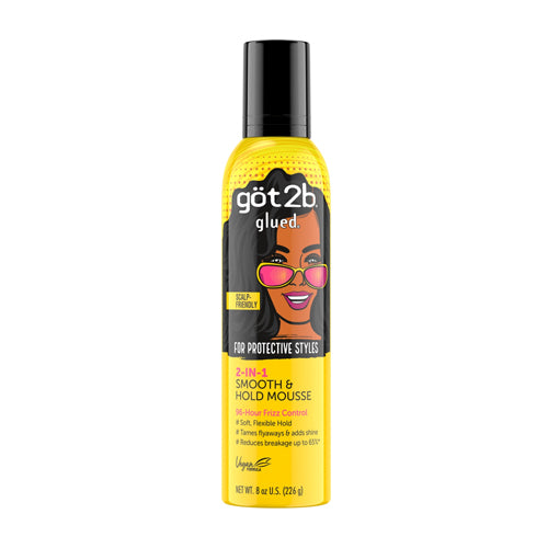 GOT2B - Glued 2-IN-1 Glued Smooth & Hold Mousse 8oz