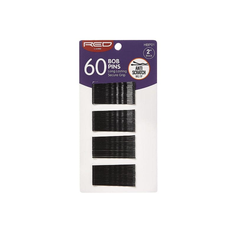 RED BY KISS - 60 Bob Pins 2" Black