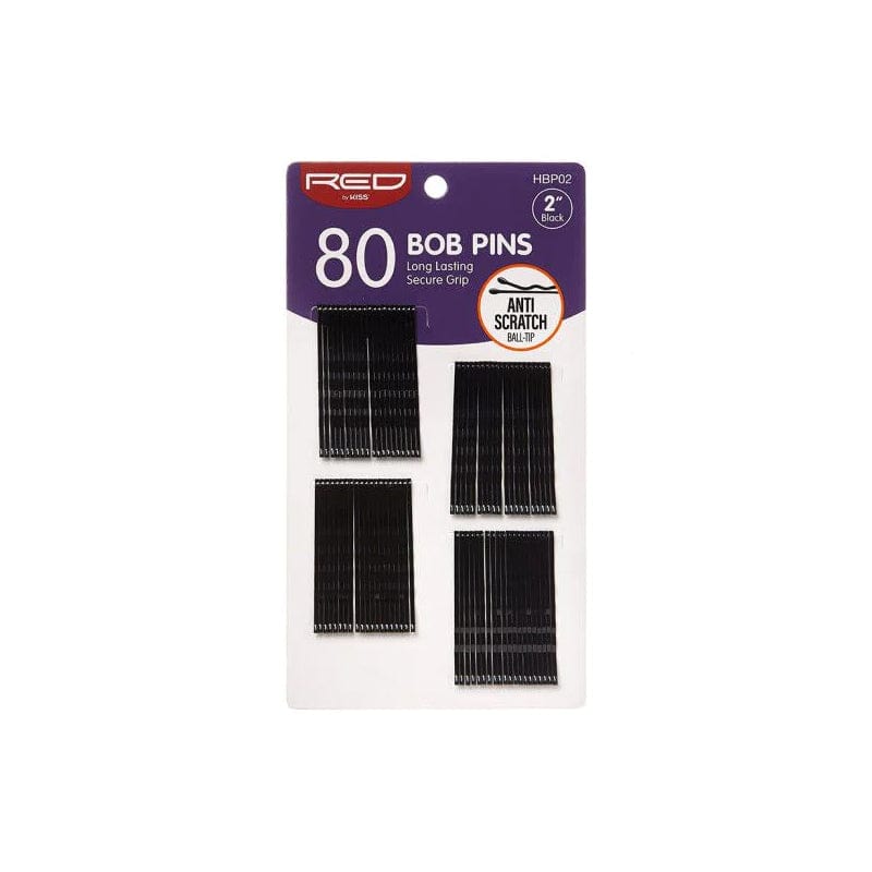 RED BY KISS 80 Bob Pins 2" Black