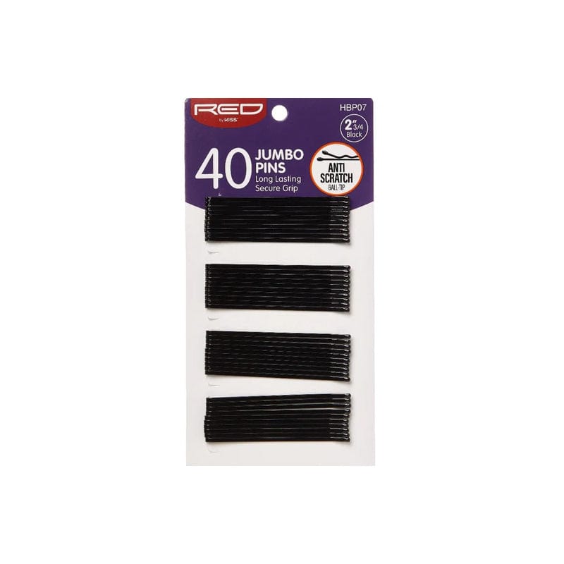 RED BY KISS - 40 Jumbo Pins 2 3/4" Black