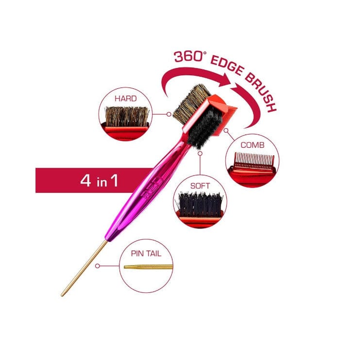 RED BY KISS | 4-in-1 360° Edge Brush with Pin Tail HH100