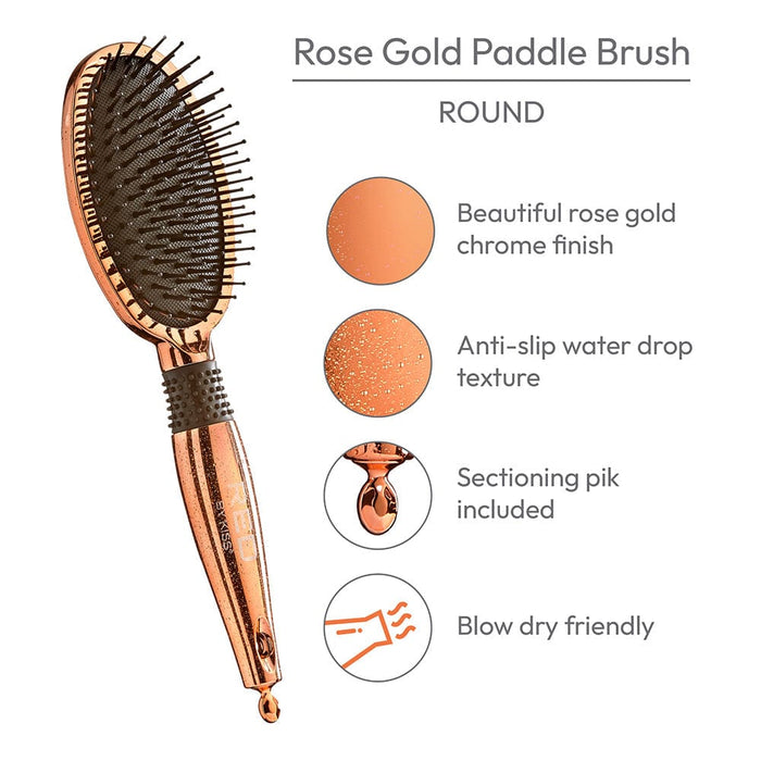 RED BY KISS | Rose Gold Chrome Paddle Brush HH35