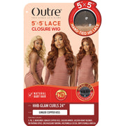 Outre Human Hair Blend 5X5 Lace Closure Wig - HHB-GLAM CURLS 24"