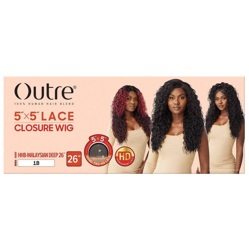 HHB-MALAYSIAN DEEP 26" | Outre Human Hair Blend 5X5 Lace Closure Wig