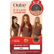 Outre Human Hair Blend 5X5 Lace Closure Wig - HHB-NATURAL YAKI 22"