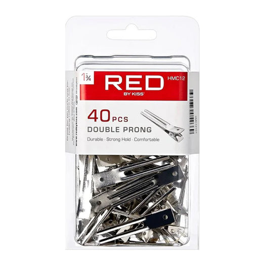 RED BY KISS - Double Prong Clips 1 3/4″ 40PCS HMC12