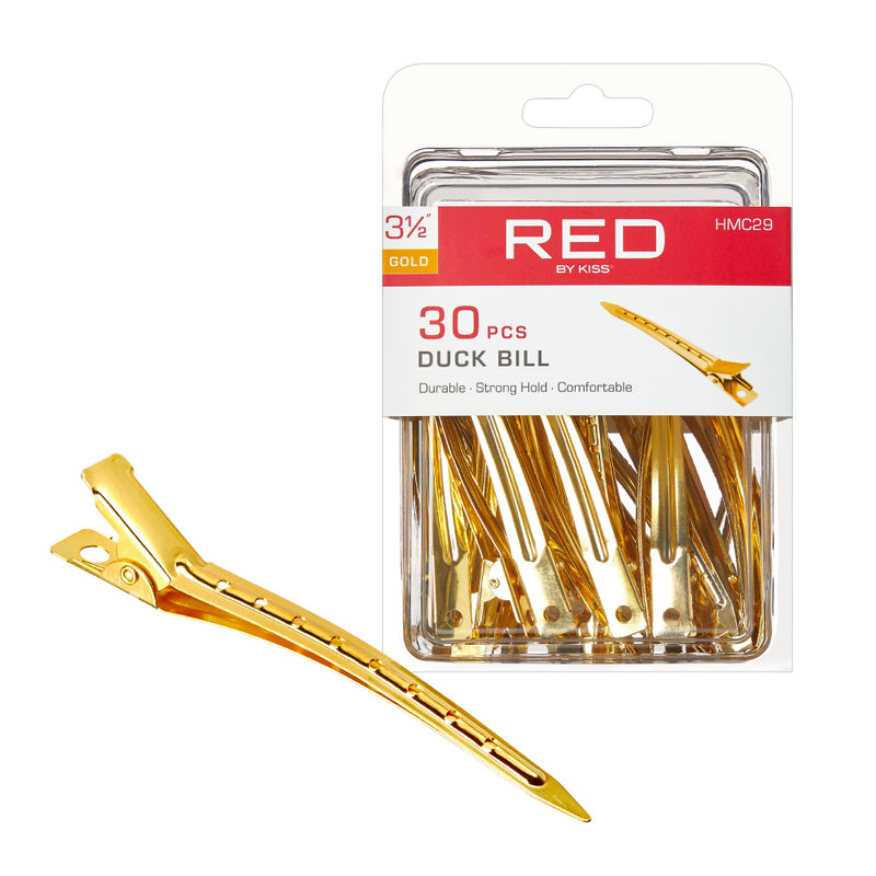 RED BY KISS - Gold Duck Bill Clips 3 1/2" HMC29