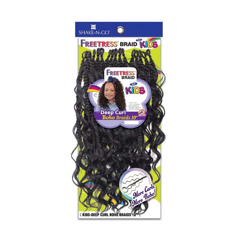 Freetress Synthetic Crochet Braid - KIDS-DEEP CURL BOHO BRAIDS 10"