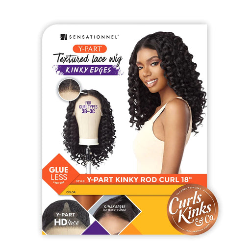 Sensationnel Curls Kinks & Co Synthetic Lace Front Wig - Y-PART KINKY ROD CURL 18″