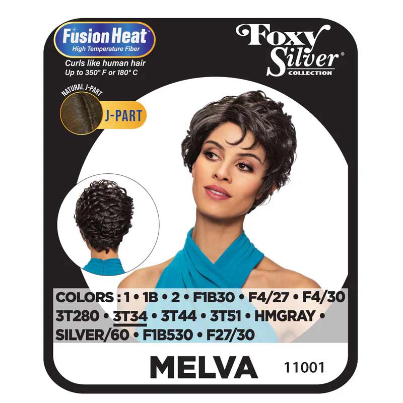 Foxy Silver Synthetic J Part Wig - MELVA
